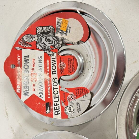 VTG SET THREE 6" Chrome GE Hotpoint Kenmore Reflector Drip Pans Range Kleen -HBN - Picture 2 of 5